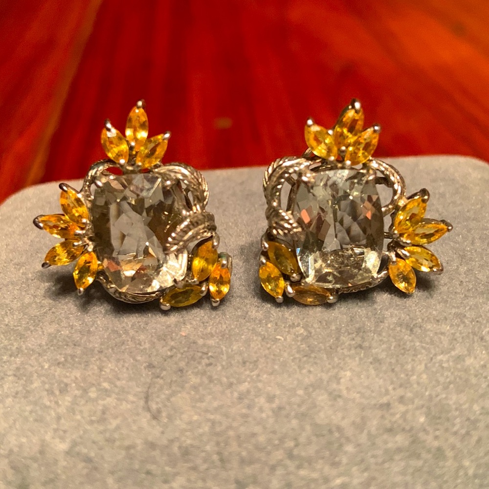 Topaz and citrine earrings